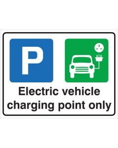 Seco Safety Sign Electric Vehicle Charging Point Only Correx Sign 300 x 200mm - ECP CX300X200