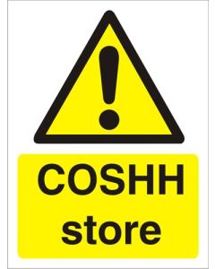 Seco Warning Safety Sign COSHH Store Semi Rigid Plastic 150 x 200mm - W0201SRP150X200