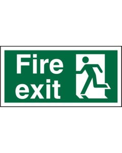 Seco Photoluminescent Safe Procedure Safety Sign Fire Exit Man Running Left Glow In The Dark 200 x 100mm - SP319PLV200X100