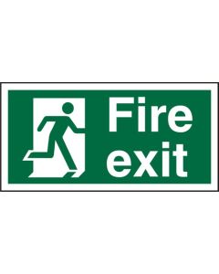 Seco Safe Procedure Safety Sign Fire Exit Man Running Right Self Adhesive Vinyl 200 x 100mm - SP318SAV200X100