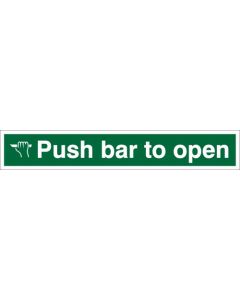 Seco Photoluminescent Safe Procedure Safety Sign Push Bar To Open Glow In The Dark 300 x 50mm - SP127PLV300X50
