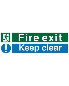 Seco Safe Procedure Safety Sign Fire Exit Keep Clear Semi Rigid Plastic 450 x 150mm - SP126SRP450X150