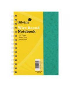 Silvine Luxpad A5 Wirebound Pressboard Cover Notebook Ruled 200 Pages Green (Pack 6) - SPA5
