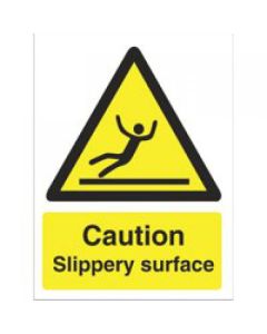 Seco Warning Safety Sign Caution Slippery Surface Sign Self Adhesive Vinyl 150 x 200mm - W0134SAV-150X200