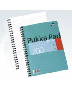 Pukka Pad Jotta A4 Wirebound Card Cover Notebook Ruled 200 Pages Metallic Green (Pack 3) - JM018