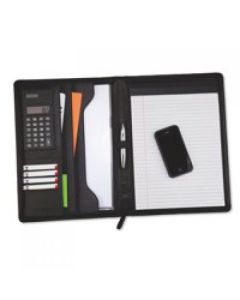 Monolith A4 Conference Folder with Calculator Leather Look Black 2914