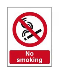 Seco Prohibition Safety Sign No Smoking A5 Self Adhesive Vinyl 150 x 200mm - P089SAV-A5
