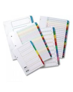 Concord Classic Index Jan-Dec A4 180gsm White Board with Coloured Mylar Tabs 02401/CS24