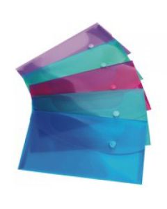 Rapesco Bright Popper Wallet Polypropylene Foolscap Assorted Colours (Pack 5) - 0688