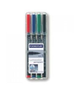 Staedtler Lumocolor OHP Pen Permanent Superfine 0.4mm Line Assorted Colours (Pack 4) - 313WP4