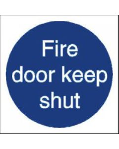 Seco Mandatory Safety Sign Fire Door Keep Shut Self Adhesive Vinyl 100 x 100mm - M014SAV-100X100