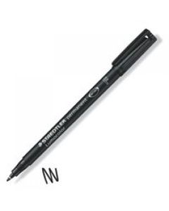 Staedtler Lumocolor OHP Pen Permanent Fine 0.6mm Line Black (Pack 10) 318-9