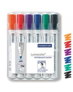 Staedtler Lumocolor Whiteboard Marker Bullet Tip 2mm Line Assorted Colours (Pack 6) - 351WP6