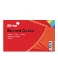 ValueX Record Cards Ruled 203x127mm Assorted Colours (Pack 100) - 585AC