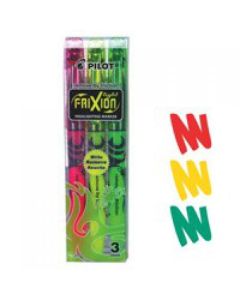 Pilot FriXion Erasable Highlighter Pen Chisel Tip 3.8mm Line Assorted Colours (Pack 3) - 469300300