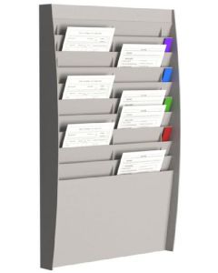Fast Paper Document Control Panel/Literature Holder 2 x 10 Compartment A4 Grey - FV21002
