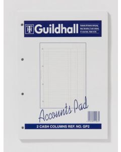 Guildhall A4 Ruled Account Pad with 2 Cash Columns and 60 Pages White GP2Z