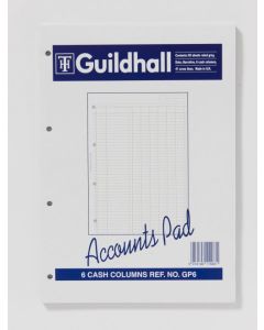 Guildhall A4 Ruled Account Pad with 6 Cash Columns and 60 Pages White GP6Z