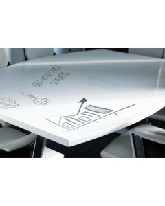 Dynamic High Gloss 2400mm Writable Boardroom Table White Top I003059