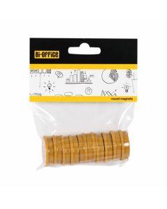 Bi-Office Round Magnets 30mm Yellow (Pack 10) - IM130209