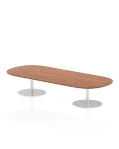 Dynamic Italia 2400mm Poseur Boardroom Table Walnut Top 475mm High Leg ITL0191