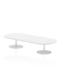 Dynamic Italia 2400mm Poseur Boardroom Table White Top 475mm High Leg ITL0192