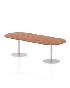 Dynamic Italia 2400mm Poseur Boardroom Table Walnut Top 725mm High Leg ITL0197