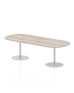 Dynamic Italia 2400mm Poseur Boardroom Table Grey Oak Top 725mm High Leg ITL0201
