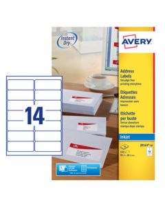 Avery Inkjet Address Labels 99.1 x 38.1 mm White  (Pack 140 Labels) - J8163-10