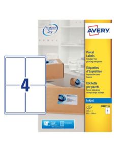 Avery Inkjet Address Label 99.1x139mm 4 Per A4 Sheet White (Pack 100 Labels) J8169-25
