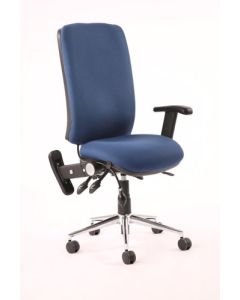 Chiro High Back Chair Blue With Adjustable And Folding Arms KC0002