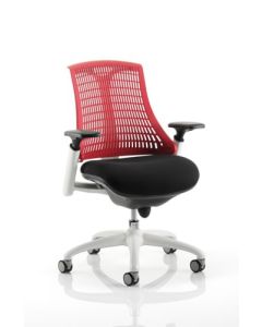 Flex Chair White Frame Red Back KC0057