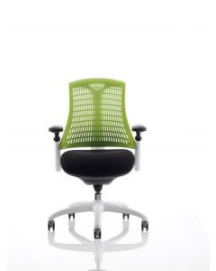 Flex Chair White Frame Green Back KC0058