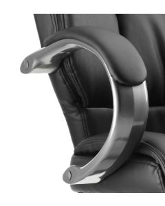 Galloway Leather Cantilever Visitor Chair with Arms Black - KC0119