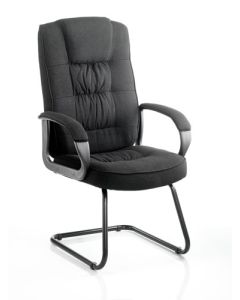 Moore Cantilever Visitor Chair Black Fabric With Arms KC0149