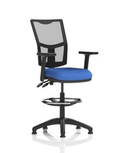 Eclipse Plus II Mesh Chair Blue Adjustable Arms Hi Rise Kit KC0270