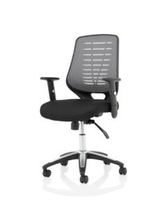 Relay Task Operator Chair Airmesh Seat Silver Back With Height Adjustable Arms KC0286