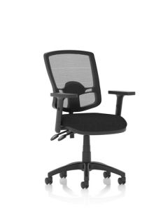 Eclipse Plus II Mesh Deluxe Chair Black Adjustable Arms KC0301