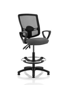 Eclipse Plus II Mesh Deluxe Chair Charcoal Loop Arms Hi Rise Kit KC0317