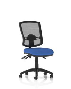 Eclipse Plus III Deluxe Medium Mesh Back Task Operator Office Chair Blue Seat Without Arms - KC0401