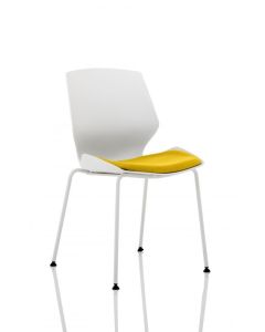 Florence White Frame Visitor Chair in Senna Yellow KCUP1539