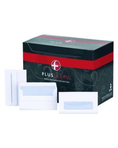 Plus Fabric Wallet Envelope 89x152mm Self Seal Window 120gsm White (Pack 500) - L22070