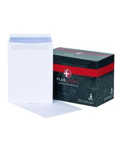 Plus Fabric Pocket Envelope C4 Self Seal Plain 120gsm White (Pack 250) - L26370