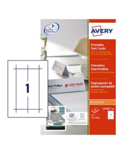 Avery Printable Tent Card 210x60mm 1 Per Sheet 190gsm White (Pack 20) L4796-20