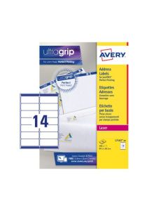 Avery Laser Address Label 99.1x38.1mm 14 Per A4 Sheet White (Pack 560 Labels) L7163-40