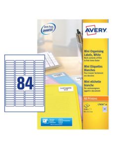 Avery Multipurpose Mini Label 46x11mm 84 Per A4 Sheet White (Pack 2100 Labels) L7656-25