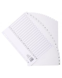 Exacompta Index A-Z A4 160gsm Card White with White Mylar Tabs - MWDA-ZZ