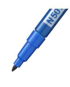 Pentel N50S Permanent Marker Fine Bullet Tip 0.5-1mm Line Blue (Pack 12) - N50S-C