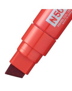 Pentel N50XL Permanent Marker Jumbo Chisel Tip 17mm Line Red (Pack 6) - N50XL-B