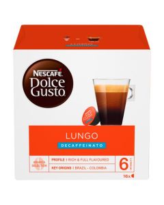 Nescafe Dolce Gusto Cafe Lungo Decaffeinated Coffee 16 Capsules (Pack 3) - 12219256